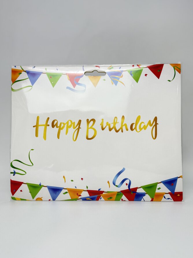 Гірлянда паперова "Happy Birthday" золото