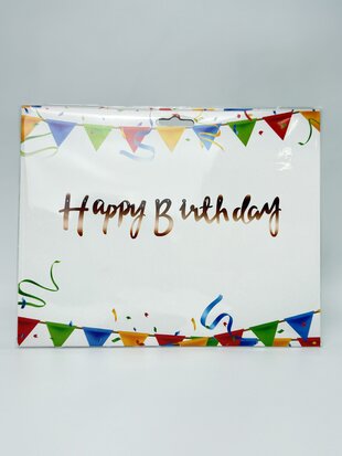 Гірлянда паперова "Happy Birthday" рожеве золото