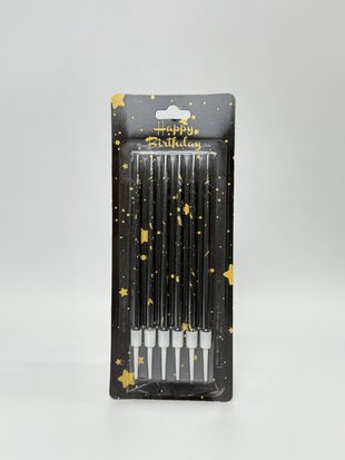 Свічки для торта чорні з крапельками 10.5 см 6 шт/уп