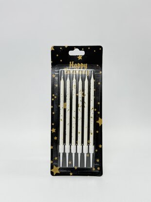 Свічки для торта білі з крапельками 10.5 см 6 шт/уп