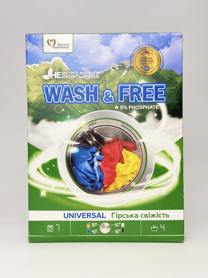 Порошок для прання універсальний "Гірська свіжість""Wash&Free" 400г