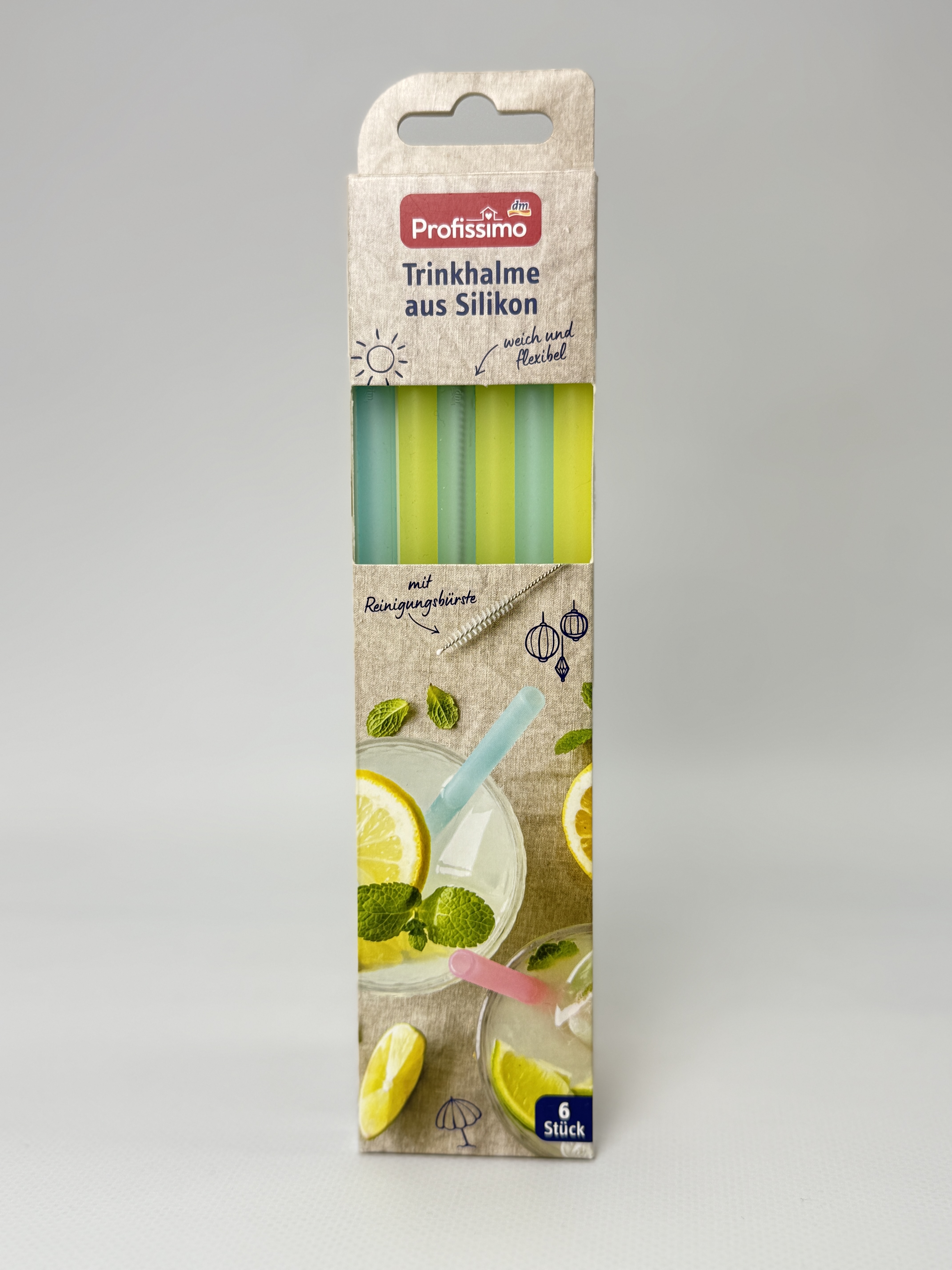 Profissimo силіконові трубочки для коктейлів 6 шт