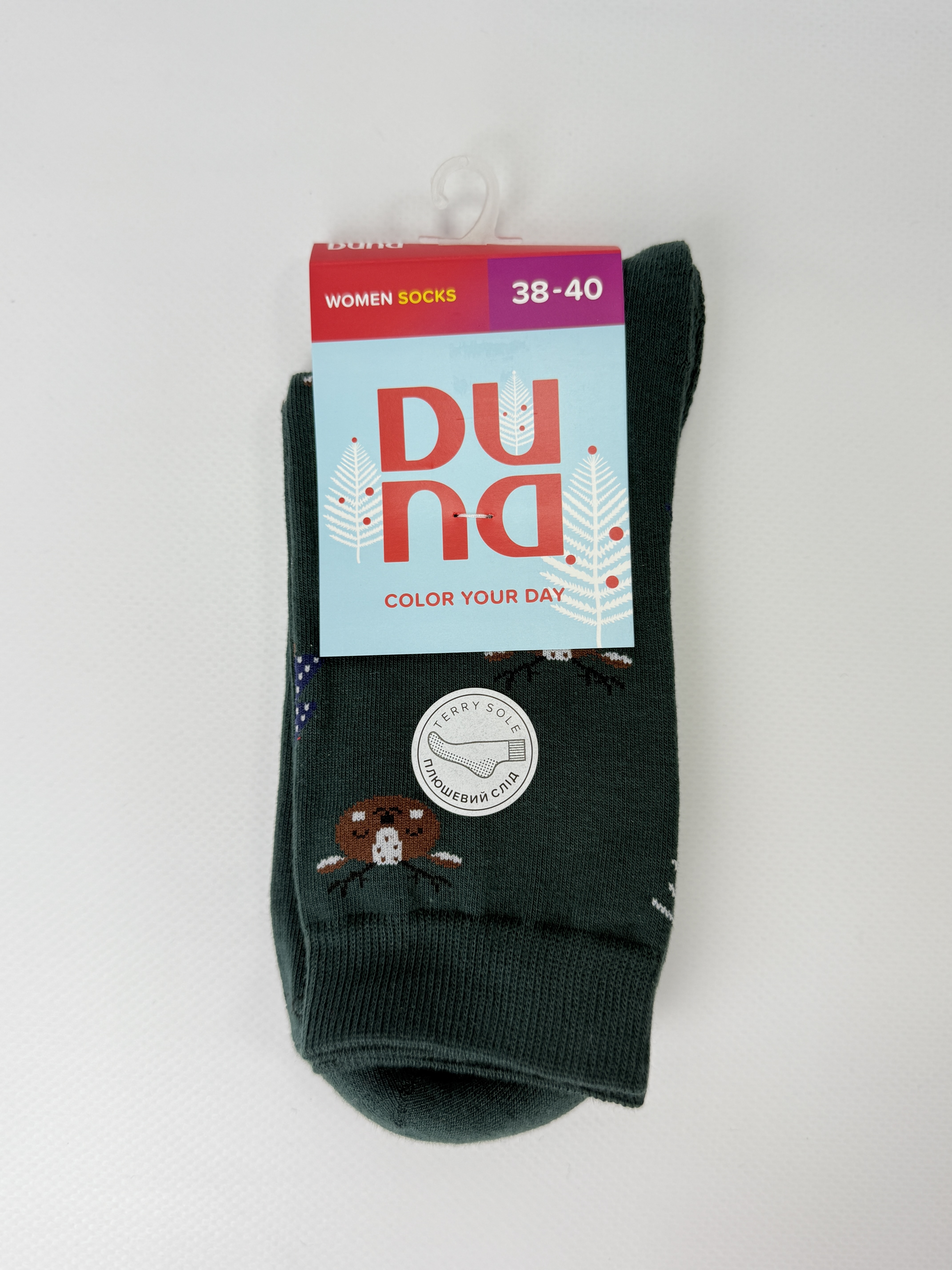 Шкарпетки жіночі 3109р.23-25 темно-зелений мал. 3003 дюна