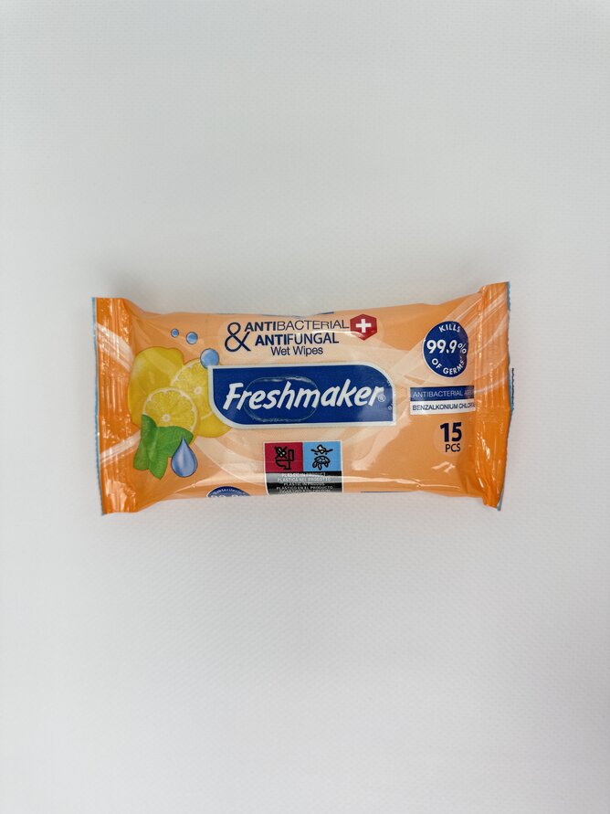 Freshmaker Серветки вологі Antibacterial (Lemon/Lime). 15шт