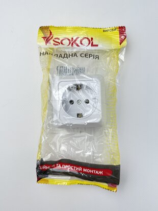 Розетка з/з накладна біла
