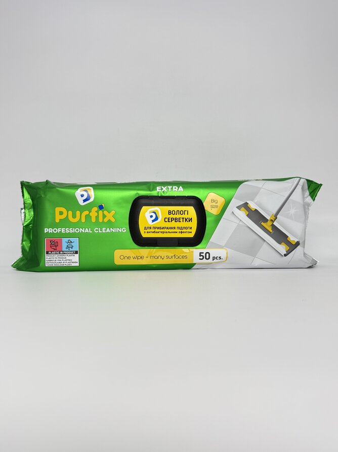 PURFIX Вологі серветки Extra 50шт (зелені) для підлоги