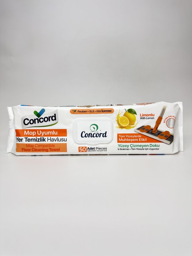 Concord Серветки для прибир. підлоги лимон 50шт.