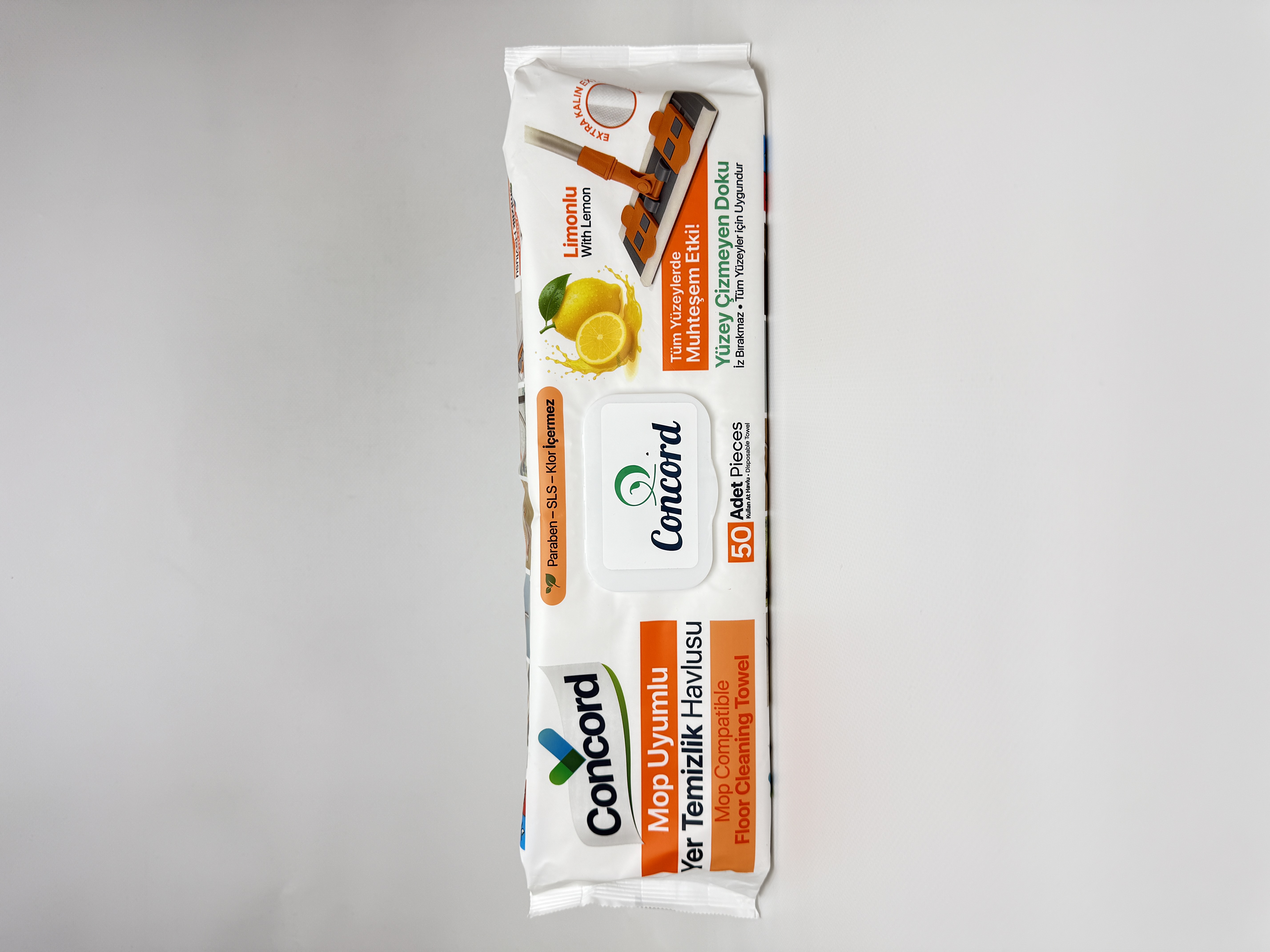 Concord Серветки для прибир. підлоги лимон 50шт.