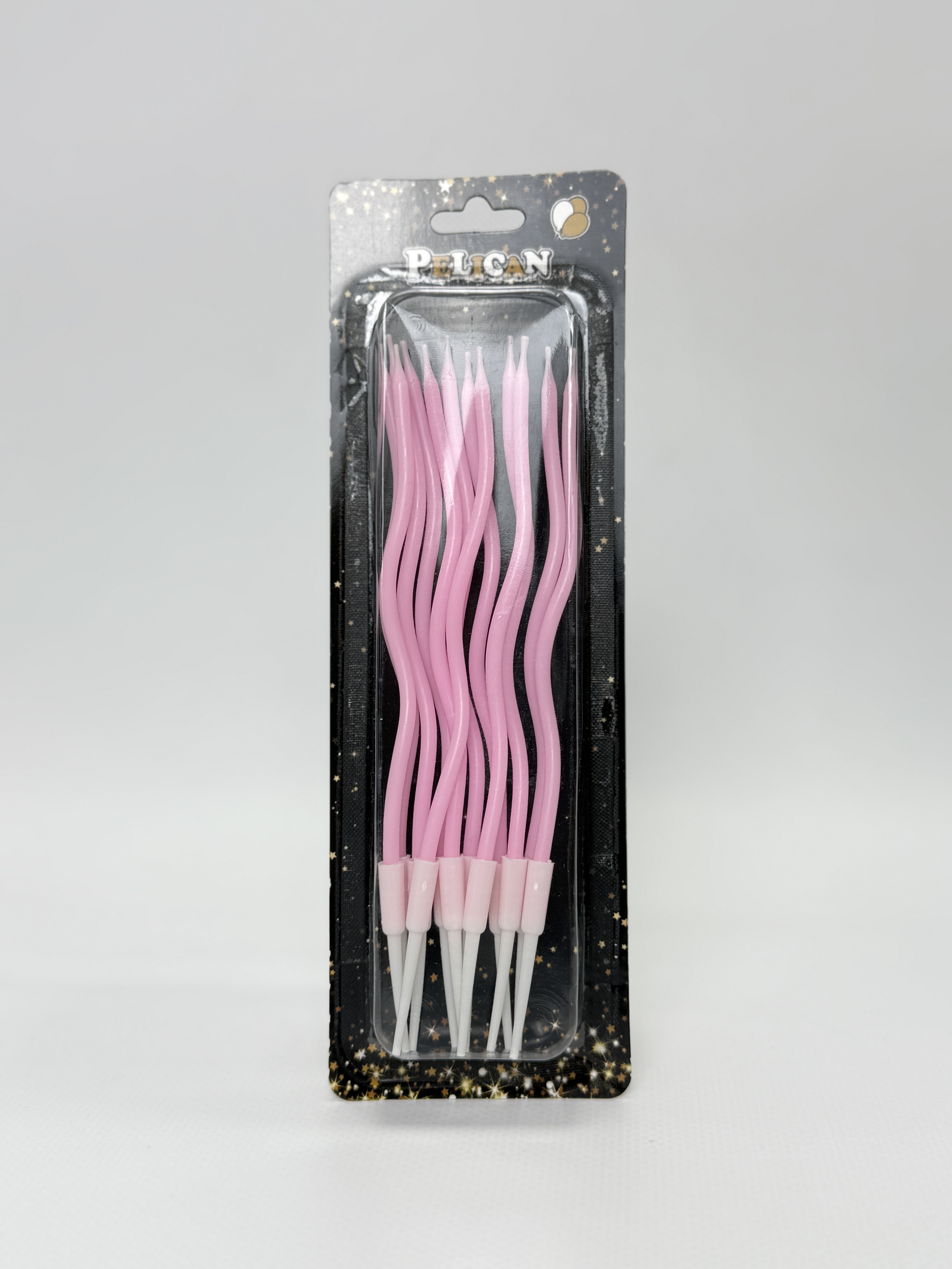 Свічки для торта "Коктейльні" макарун рожеві 12.5 см 12 шт/уп