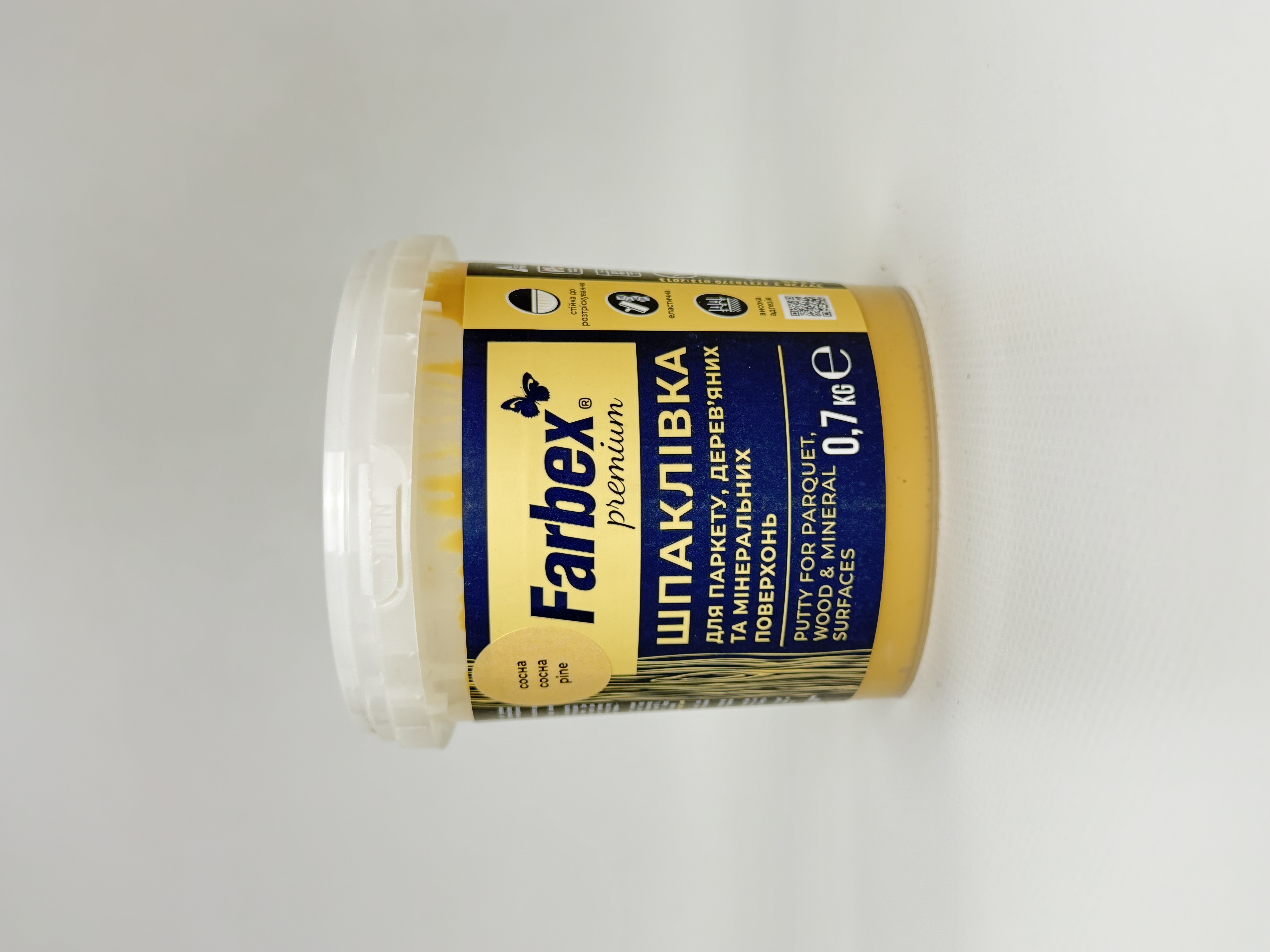 Шпаклівка для паркету. дер. та мінер. поверхням. сосна ТМ "Farbex" - 0.7 кг