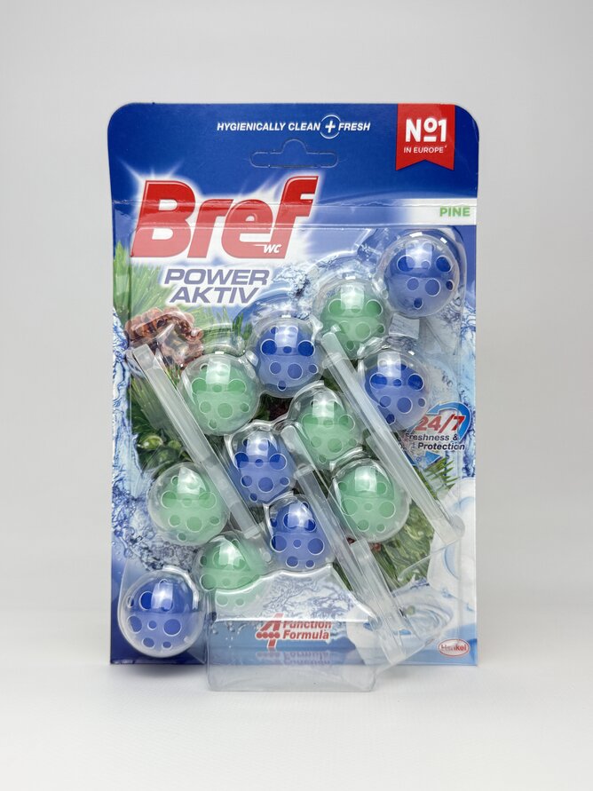 Блок в унітаз Bref Pawer Aktiv 3*50g pine