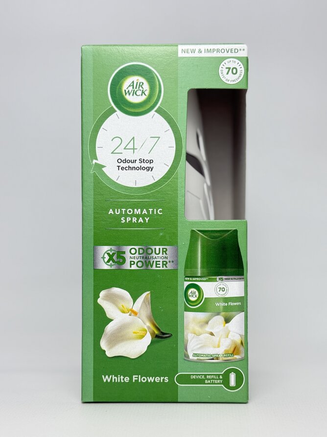 AIR WIK Авт. освіжувач повітря + балон 250мл White Flowers