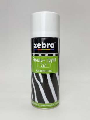 Балон фарба 2в1 №12 напівмат. білий 400 мл ZEBRA