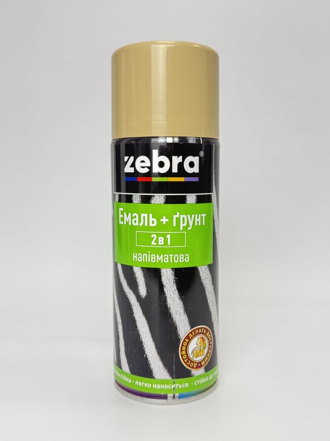 Балон фарба 2в1 №14 напівмат. бежевий 400 мл ZEBRA