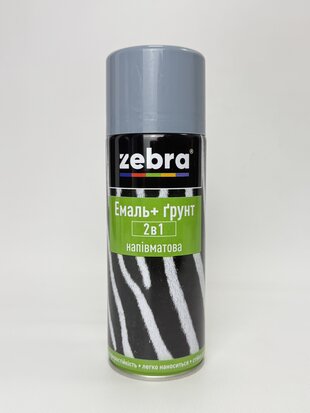 Балон фарба 2в1 №17 напівмат. сірий 400 мл ZEBRA