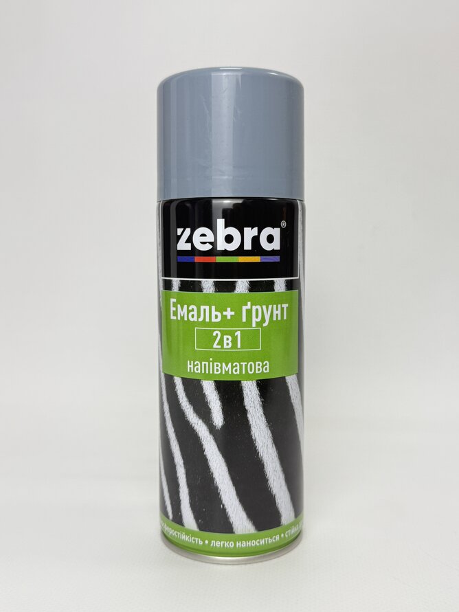 Балон фарба 2в1 №17 напівмат. сірий 400 мл ZEBRA