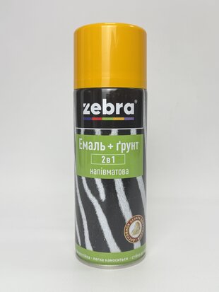 Балон фарба 2в1 №55 напівмат. жовтий 400 мл ZEBRA