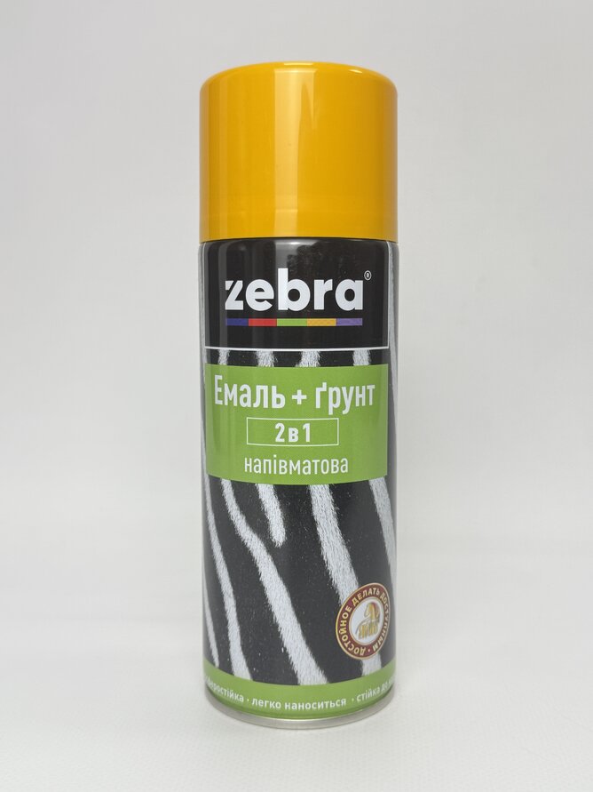 Балон фарба 2в1 №55 напівмат. жовтий 400 мл ZEBRA