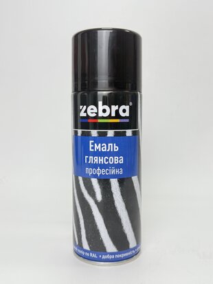 Балон фарба №181 глянсова чорний 400 мл ZEBRA