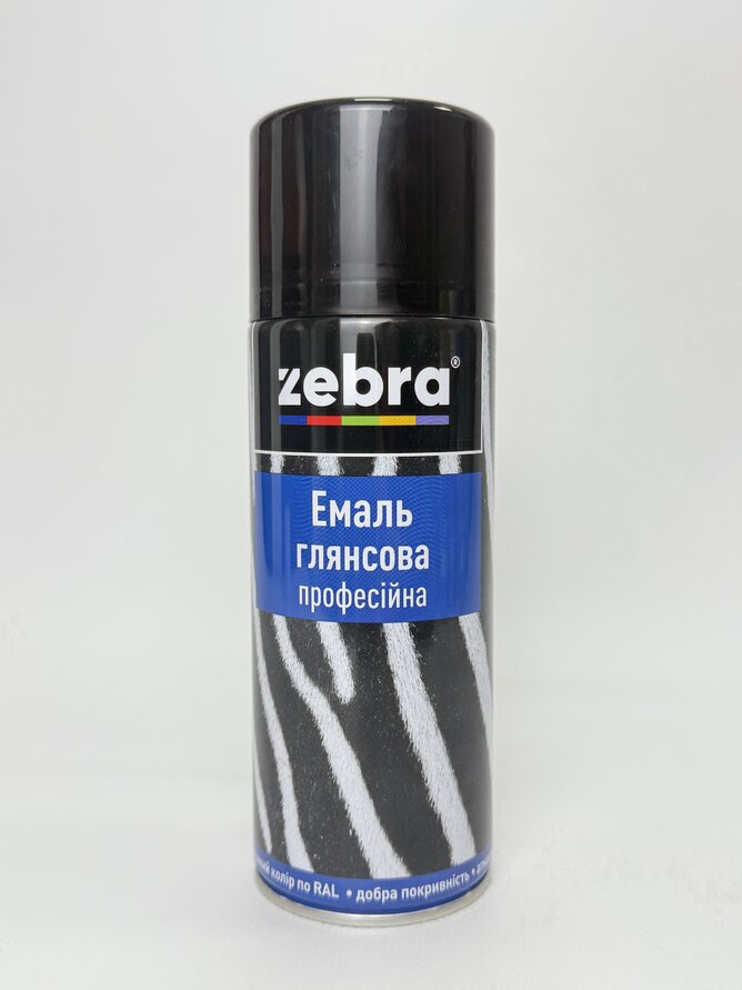 Балон фарба №181 глянсова чорний 400 мл ZEBRA