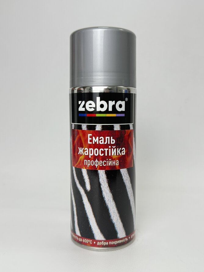 Балон фарба жаростійка №20 глянсова срібл. 400 мл ZEBRA