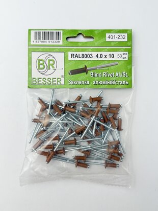 Заклепка 4.0х10 RAL8003 п=50