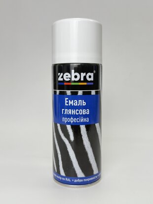Балон фарба №241 глянсова білий 400 мл ZEBRA