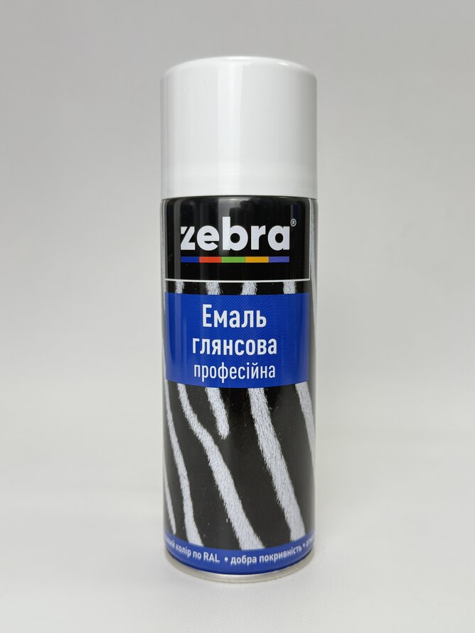 Балон фарба №241 глянсова білий 400 мл ZEBRA