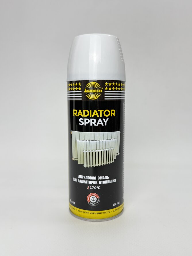 Фарба акрил. д/радіаторів ASMACO біла аер. 400мл