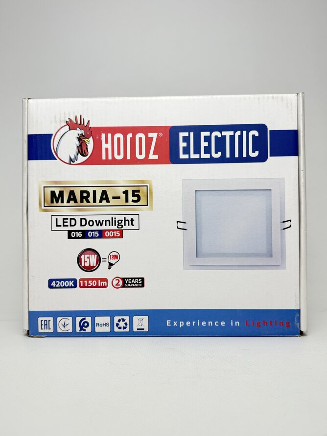 Світильник врізний квадрат SMD Led 15W біл. 4200K 198*198мм 1150Lm